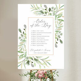 Greenery Wedding Order of the Day Sign
