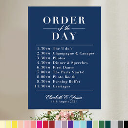 Modern Minimalist Wedding Order of the Day Sign