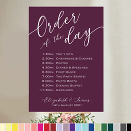 Calligraphy Inspired Wedding Order of the Day Sign