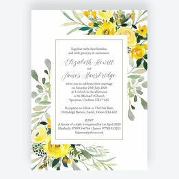 Yellow Floral Wedding Invitation