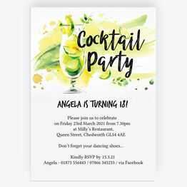 Summer Cocktail Party 18th Birthday Party Invitation