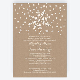 Rustic Snowflake Festive Wedding Invitation