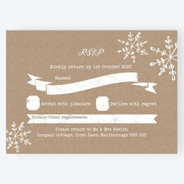 Rustic Snowflake Festive RSVP Card