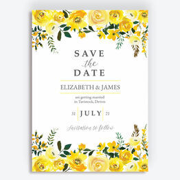 Yellow Floral Save the Date
