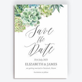 Watercolour Succulents Save the Date