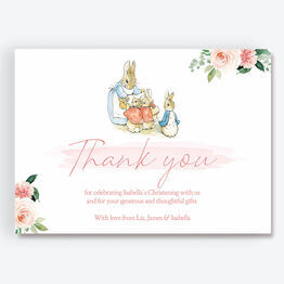 Beatrix Potter Flopsy Bunnies Thank You Card - Floral