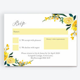 Yellow Floral RSVP