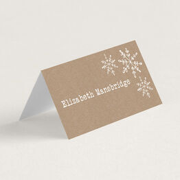 Rustic Snowflake Winter Place Card