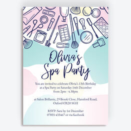 Spa / Pampering / Make Up Birthday Party Invitation
