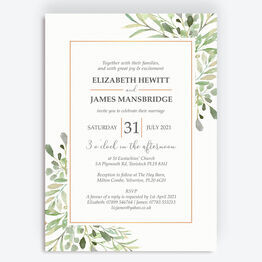 Greenery Frame Wedding Invitation