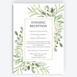 Greenery Frame Evening Reception Invitation