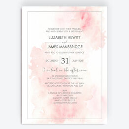 Blush Pink Watercolour Wedding Invitation