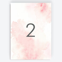 Blush Pink Watercolour Table Number
