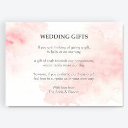 Blush Pink Watercolour Gift Wish Card