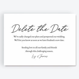 'Delete The Date' Wedding Postponement Card