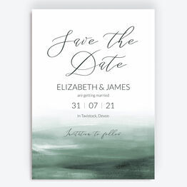 Forest Green Watercolour Save the Date