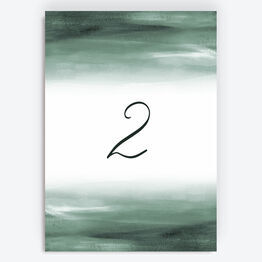Forest Green Watercolour Table Number