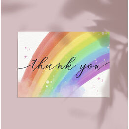 Pack of 10 Rainbow Note Cards / Thank You Cards