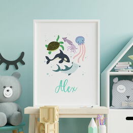 Under The Sea Personalised Wall Print