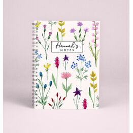 Personalised Wild Flowers A5 Notebook