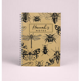 Personalised Illustrated Insects A5 Notebook