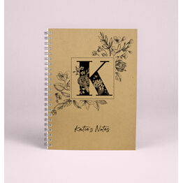 Personalised Floral Monogram A5 Notebook