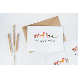 Pack of 10 Illustrated Dog Themed Thank You Note Cards
