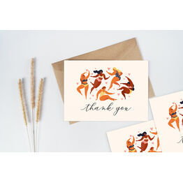 Pack of 10 Illustrated Women Thank You Note Cards
