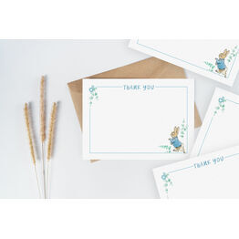 Pack of 10 Peter Rabbit Beatrix Potter Blue Thank You Note Cards