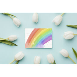 Pack of 10 Watercolour Rainbow Notecards