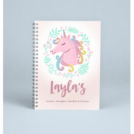 Personalised Unicorn Notebook