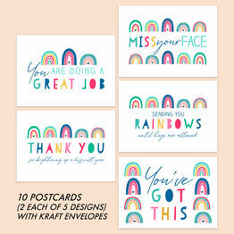 Mixed Pack of Rainbow Slogan Note Cards
