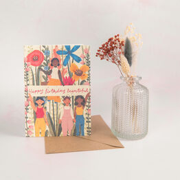 'Happy Birthday Beautiful' Recycled Seeded Paper Card