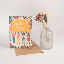'Thank You' Floral Recycled Seeded Paper Greetings Card