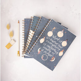 Moon Phases Celestial Star Themed Lined Notebook