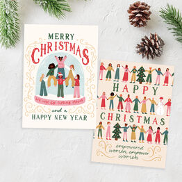 Pack of 10 Women's Empowerment, Women Supporting Women Christmas Cards