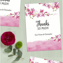 Personalised Cherry Blossom Thank You Cards