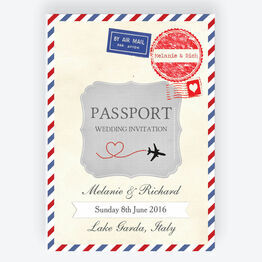 Vintage Airmail Passport Wedding Invitation