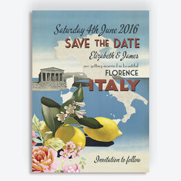 Vintage Italian Postcard Wedding Save the Date
