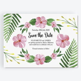 Tropical Flower Save the Date