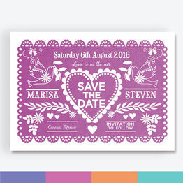 Mexican Inspired Papel Picado Save the Date
