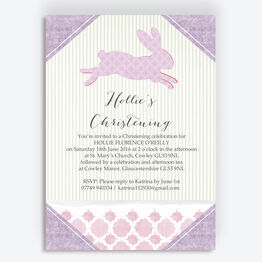 Pastel Bunny Christening / Baptism Invitation