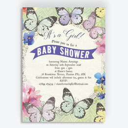 Butterfly Garden Baby Shower Invitation