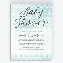 Watercolour Geometric Baby Shower Invitation