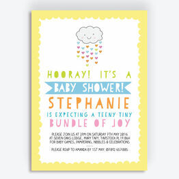 Kawaii Rain Cloud Baby Shower Invitation