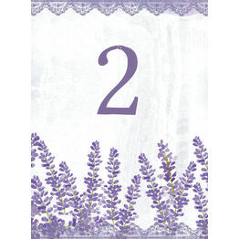 Lilac & Lavender Wedding Table Number Card