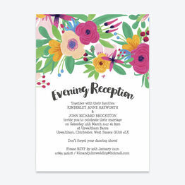 Floral Fiesta Evening Reception Invitation