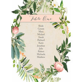 Flora Wreath Table Plan Card