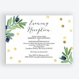 Olive Wreath Evening Reception Invitation