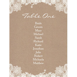 Rustic Lace Table Plan Card